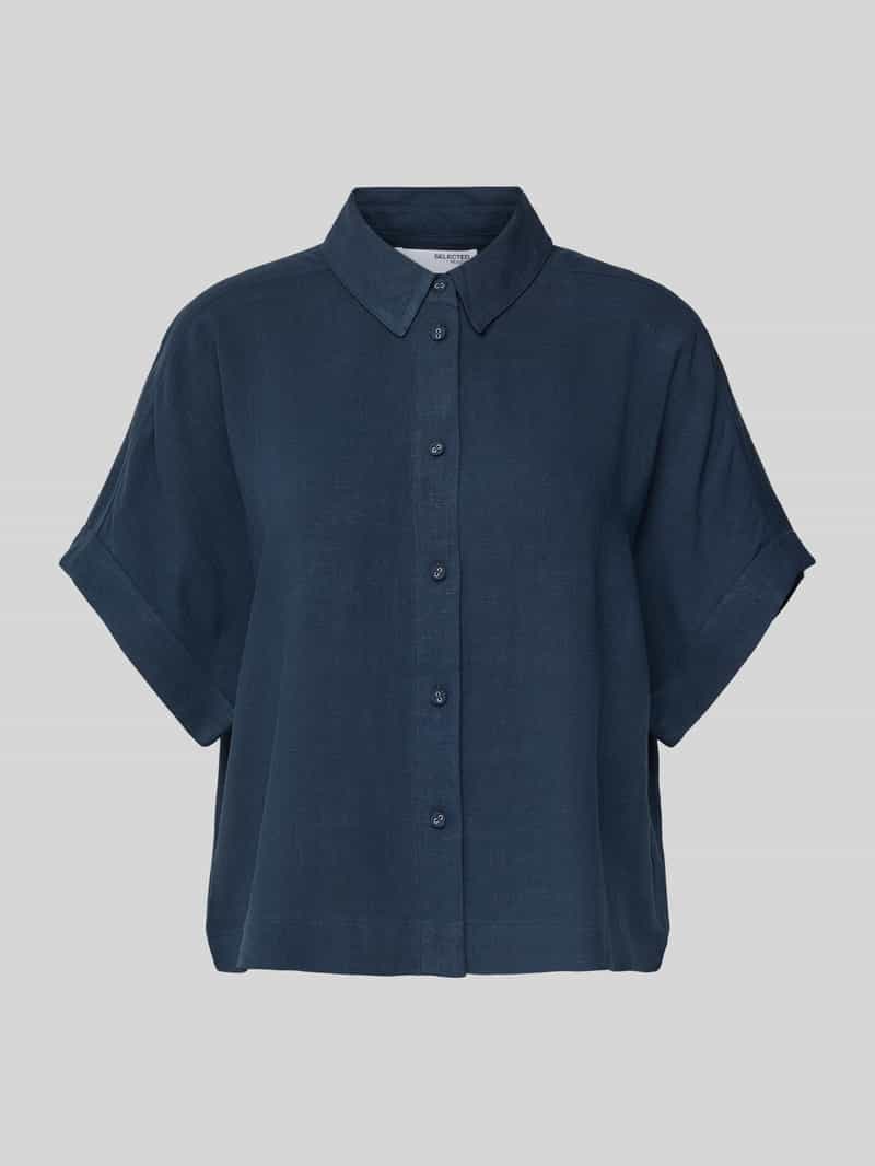Selected Femme Relaxed fit blouse van een mix van viscose en linnen model 'VIVA'