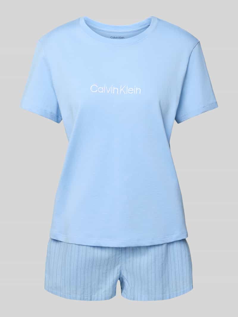 Calvin Klein Underwear Regular fit pyjama met logostitching model 'Poplin'