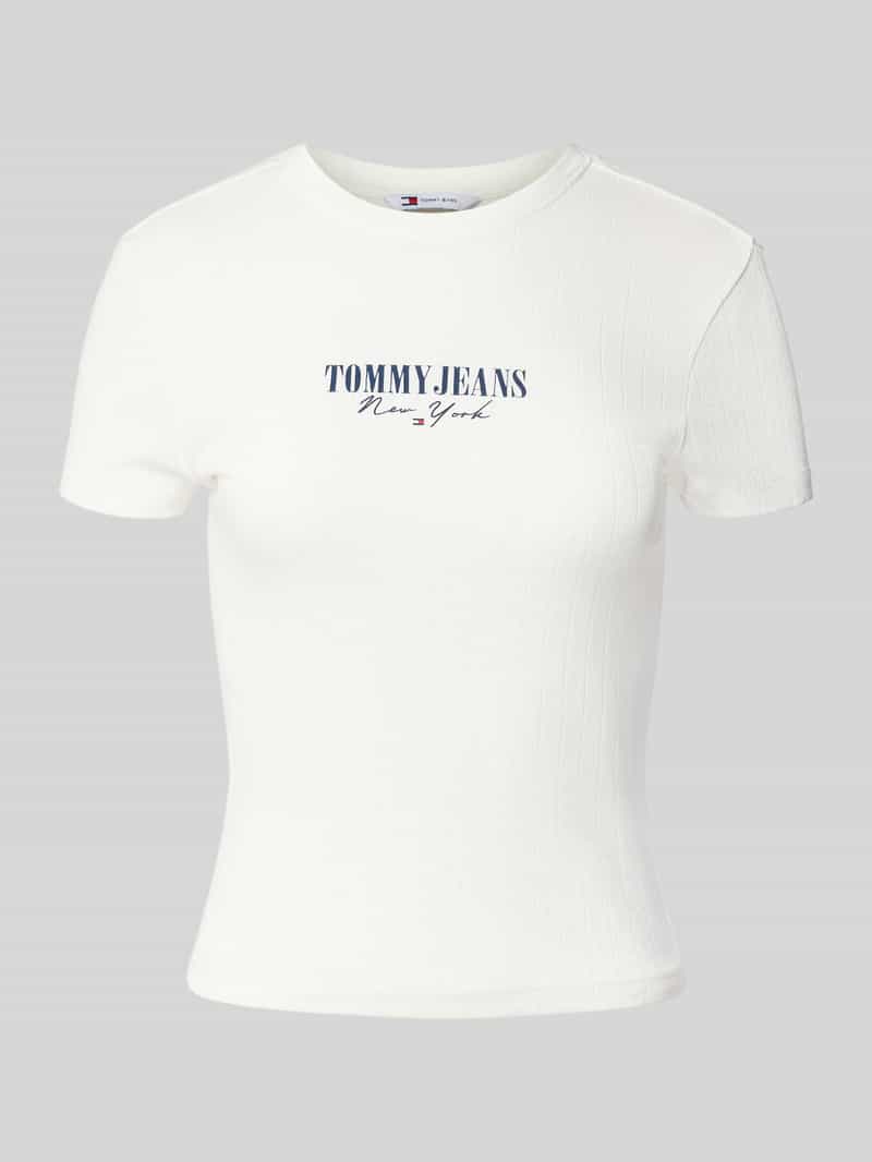 TOMMY JEANS Shirt met korte mouwen TJW SLIM LOGO 2 POINTELLE TEE