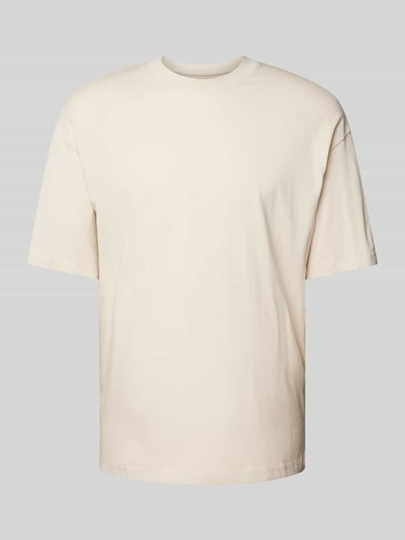 jack & jones T-shirt met geribde ronde hals model 'BRADLEY'