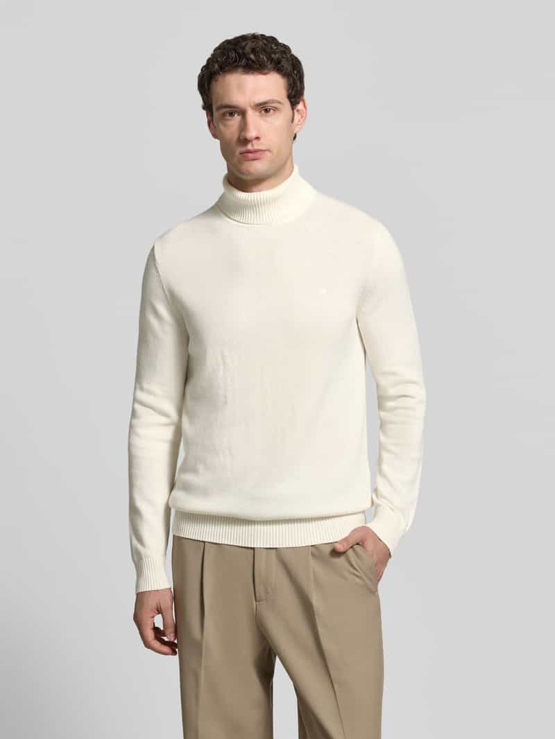 Christian Berg Men Regular fit gebreide pullover van mix van katoen en wol met col