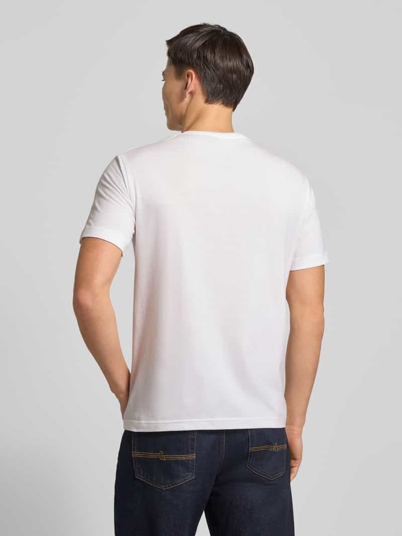Gant Regular fit T-shirt met labelstitching, model 'SHIELD' wit, foto 3