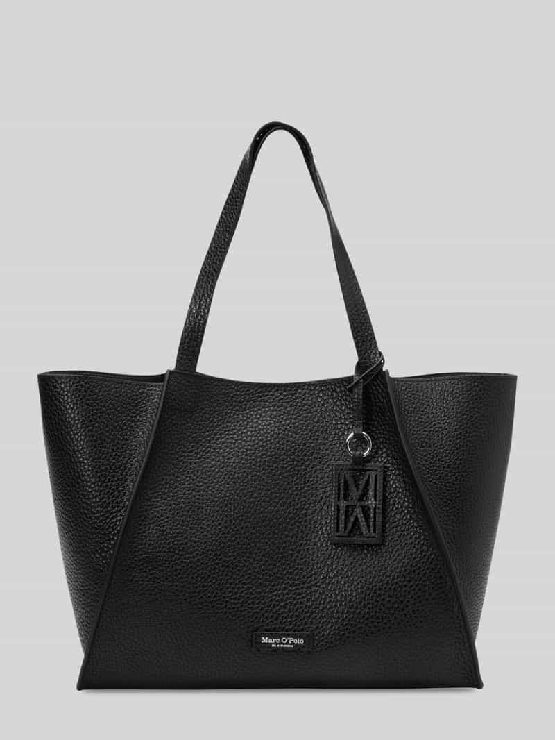 Marc O'Polo Leren shopper schoudertas Biana Shopper Black zwart