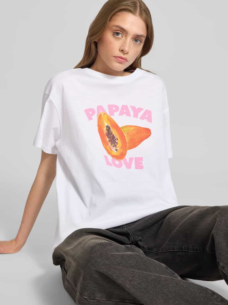 Pieces Comfort fit T-shirt van puur katoen model 'THEA'