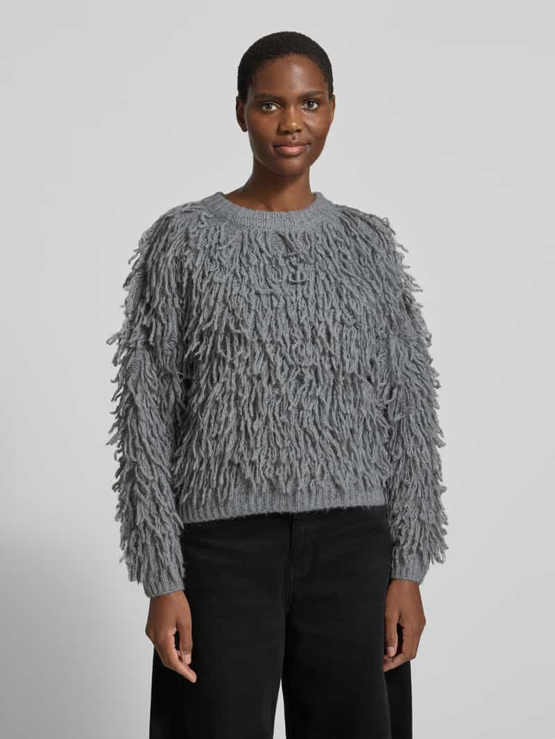 Comma Regular fit gebreide pullover van wolmix met alpaca-aandeel grijs, foto 3