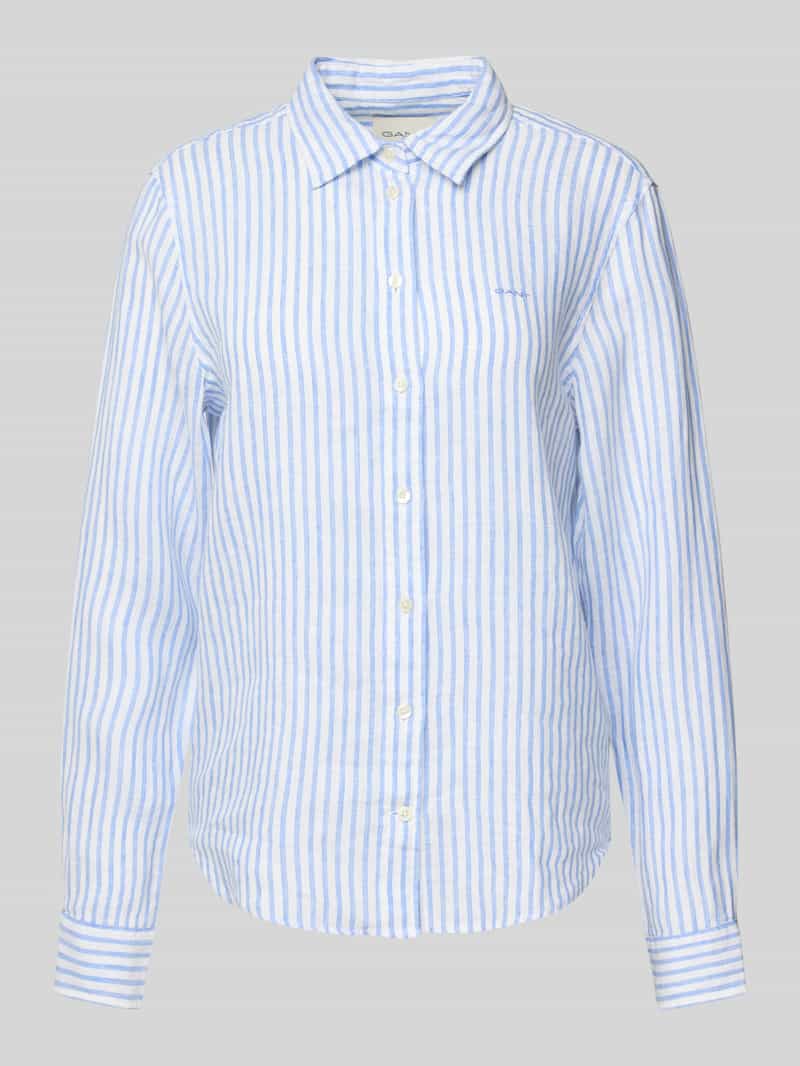 Gant Regular fit linnen overhemdblouse met logostitching