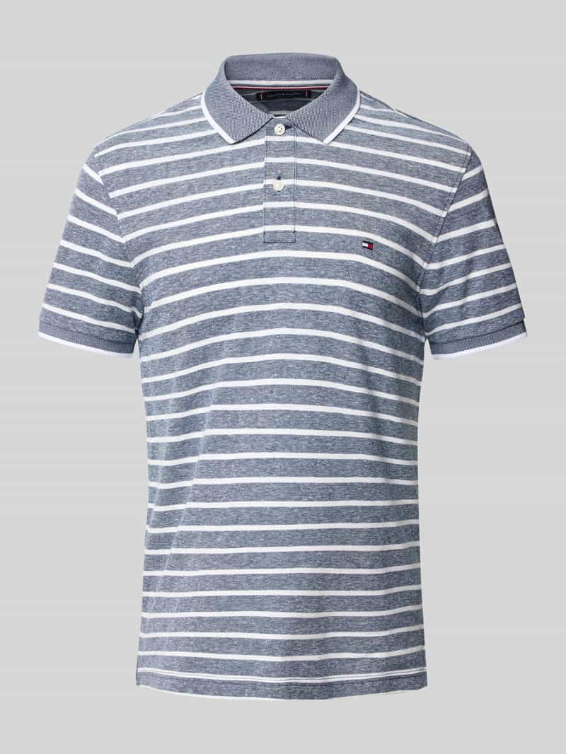 Tommy Hilfiger Regular fit poloshirt van een mix van katoen en linnen