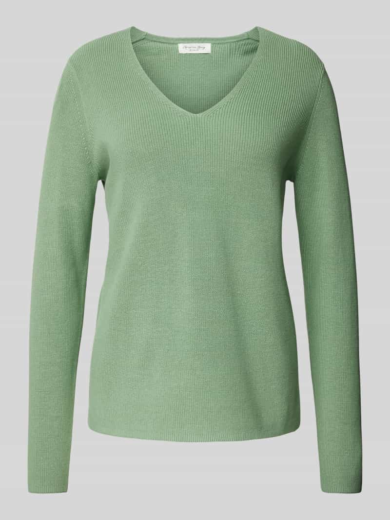 Christian Berg Woman Gebreide pullover met afgeronde V-hals