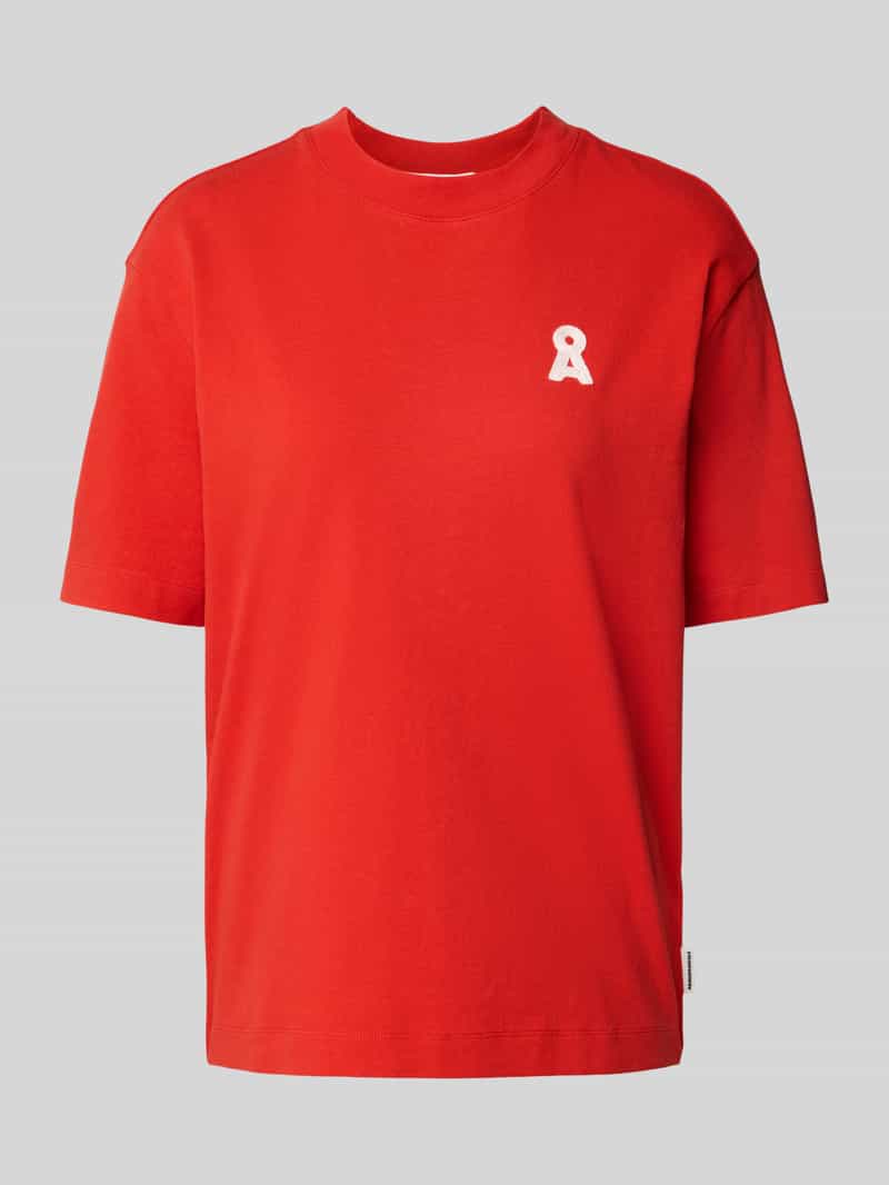 ARMEDANGELS T-shirt met geribde ronde hals model 'TARJAA'