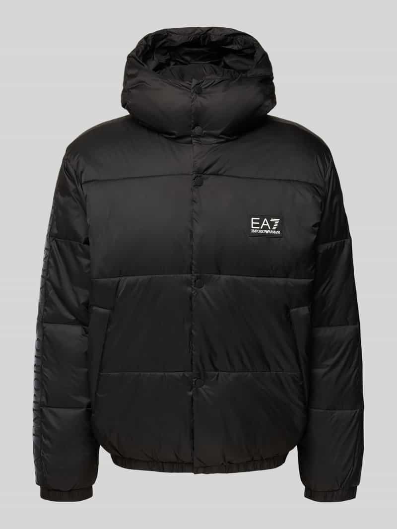 EA7 Emporio Armani Gewatteerd jack met capuchon en labelpatch