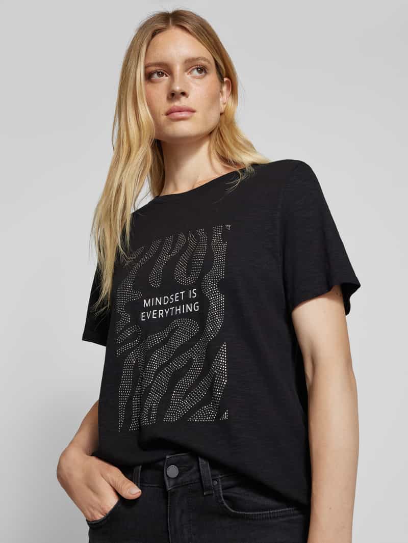 s.Oliver RED LABEL T-shirt met geribde ronde hals