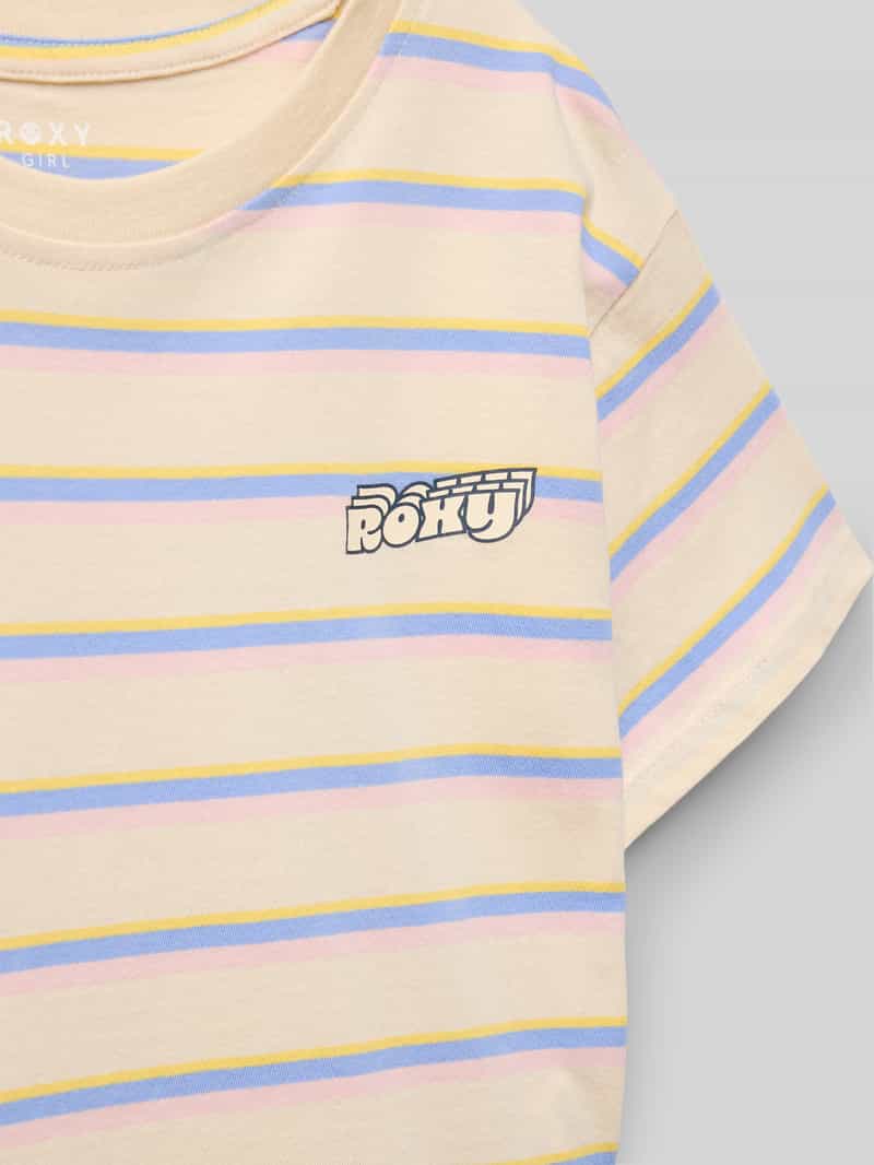 Roxy T-shirt met labelprint model 'NEVER SAW BLUE LIKE THAT'