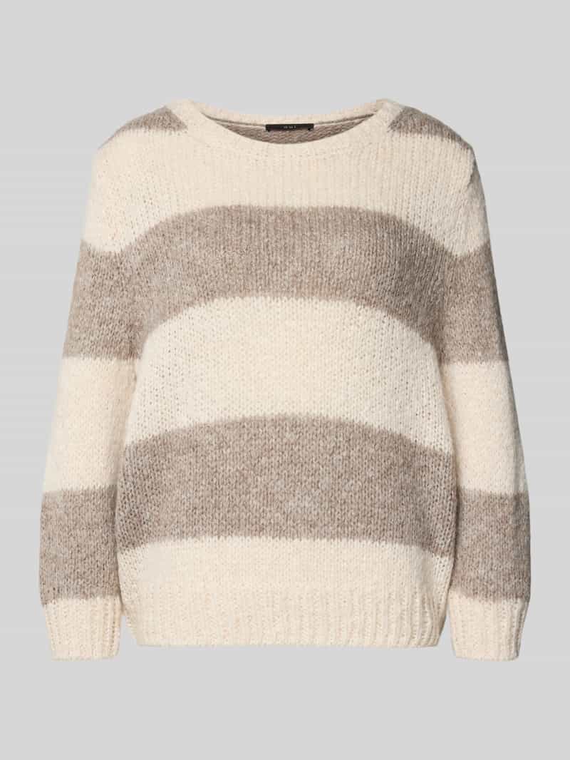 Oui Relaxed pullover in gebreide look met wol en mohair