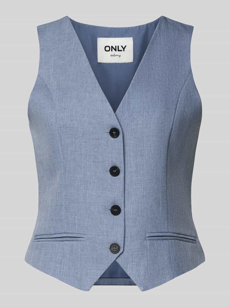 Regular fit gilet met enkelrijige knoopsluiting model 'LINDA'