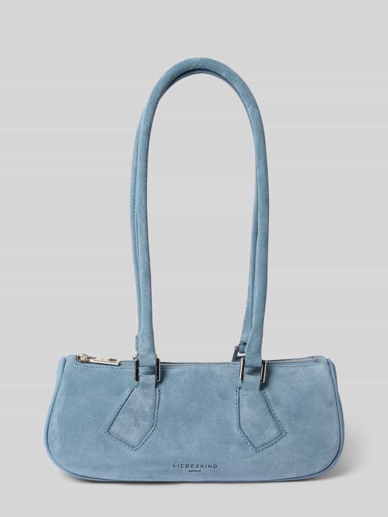 Handtas in velours met labeldetail model 'CECILE'