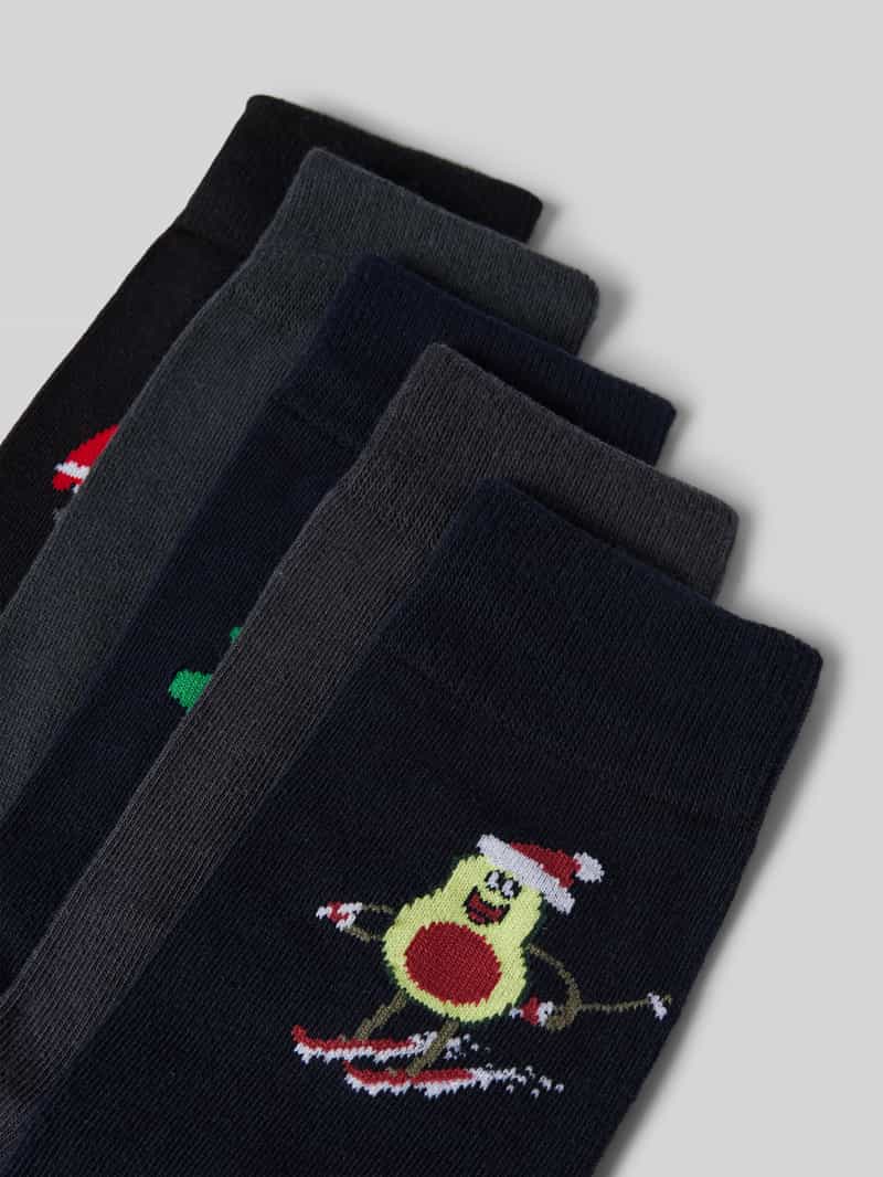 jack & jones Sokken met labeldetail in een set van 5 paar model 'XMAS ELEMENTS'