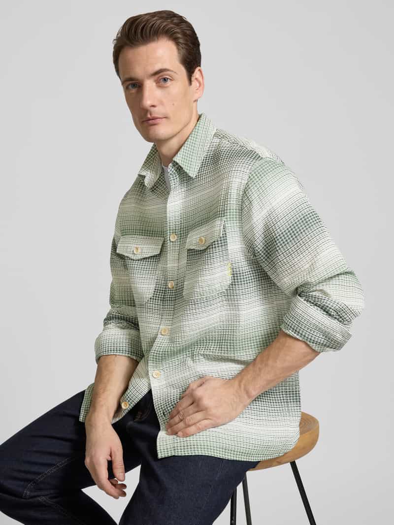 Scotch & Soda Relaxed fit overhemdjack met structuurmotief