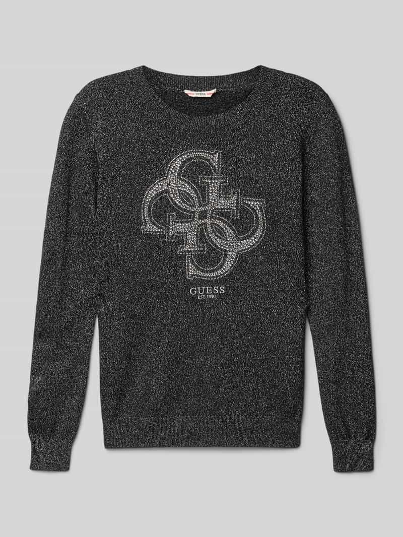 Guess Regular fit pullover van viscosemix in gebreide look