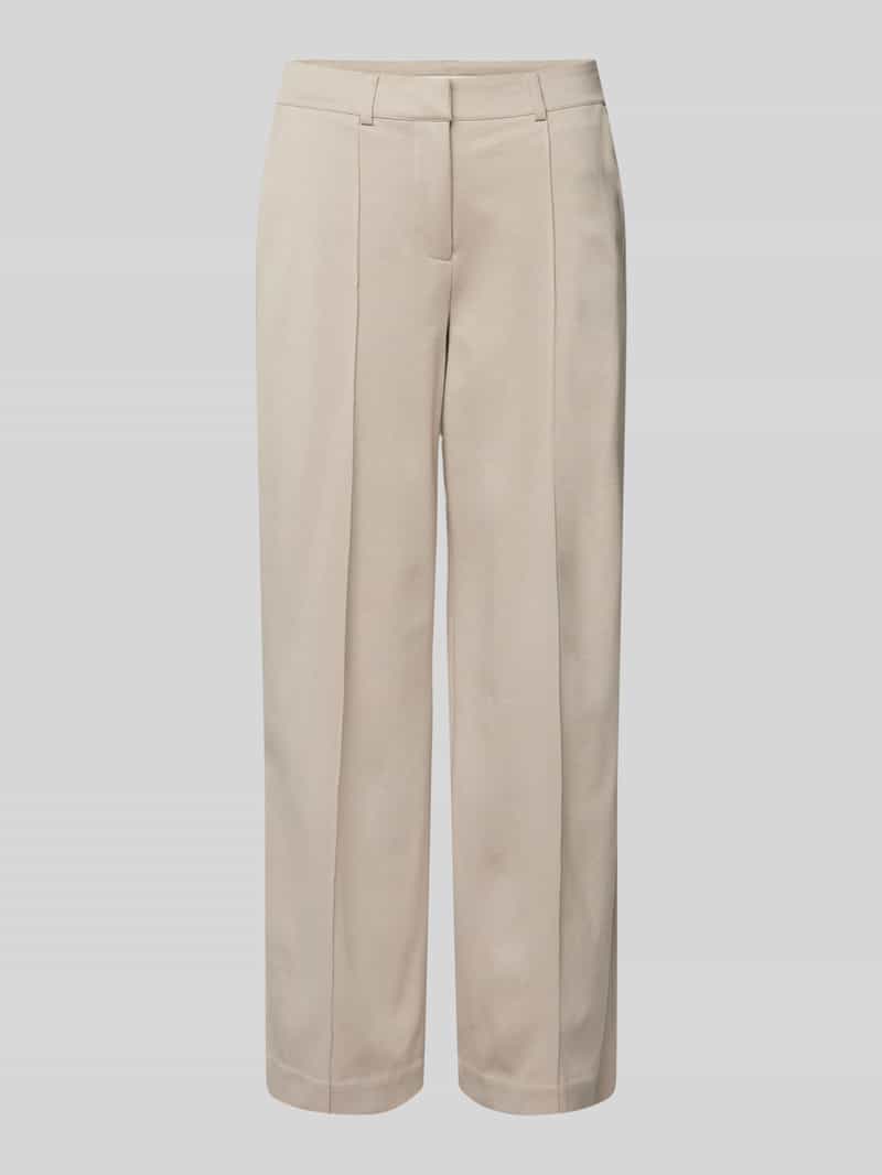 Ichi Wide leg stoffen broek met vaste persplooien model 'KATE'