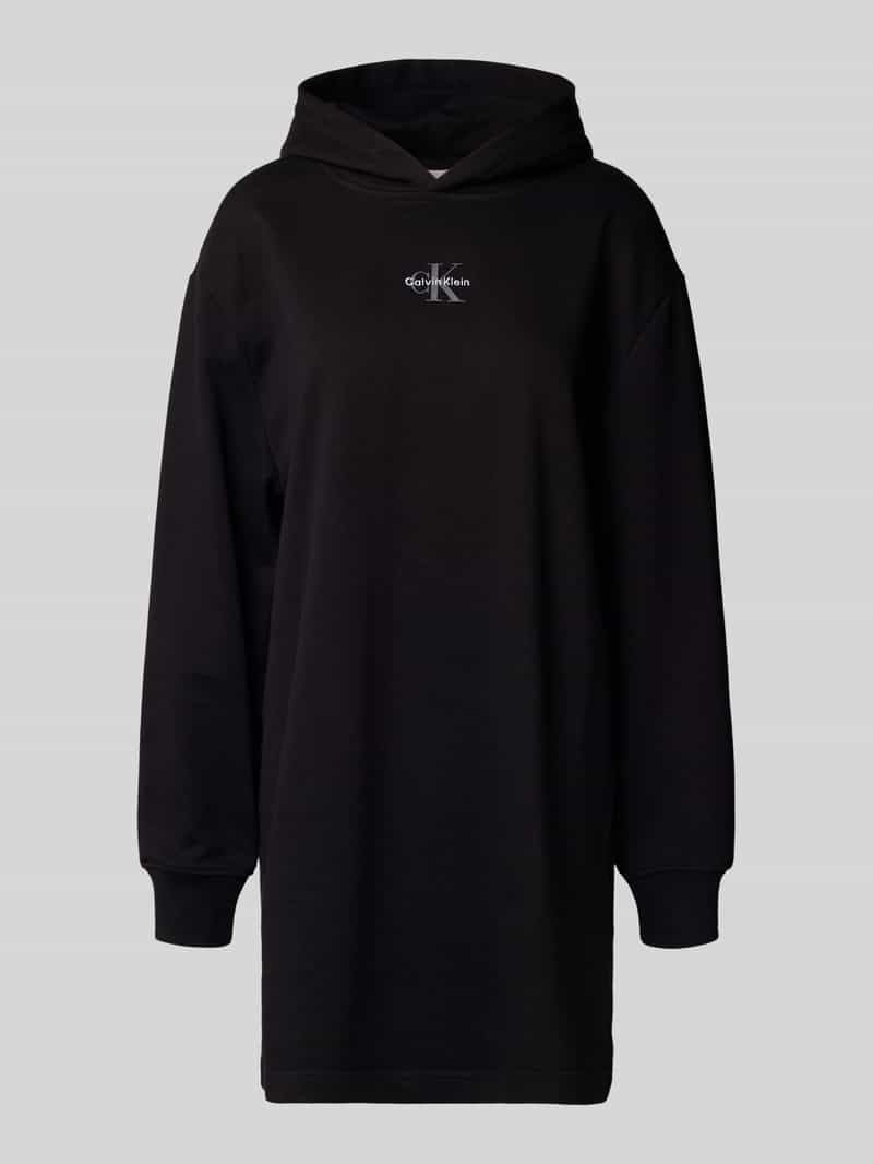 Calvin Klein Jeans Relaxed fit hoodiejurk met logostitching model 'Terry'