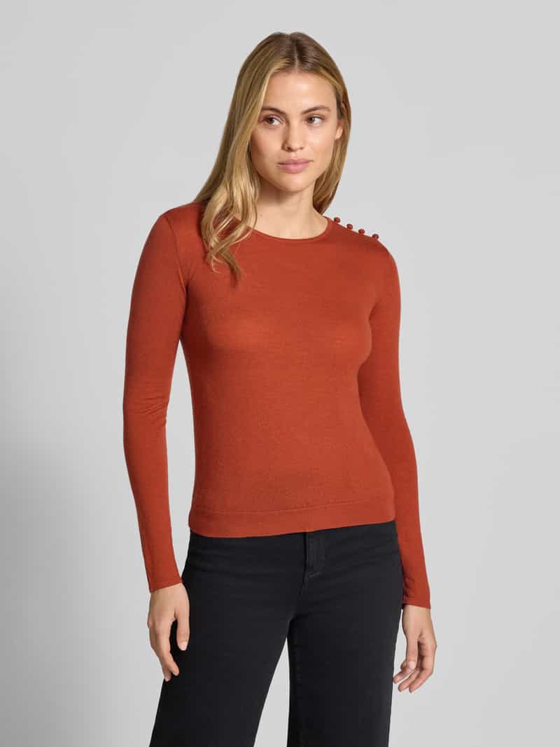 Marella Regular fit gebreide pullover met knoopdetails