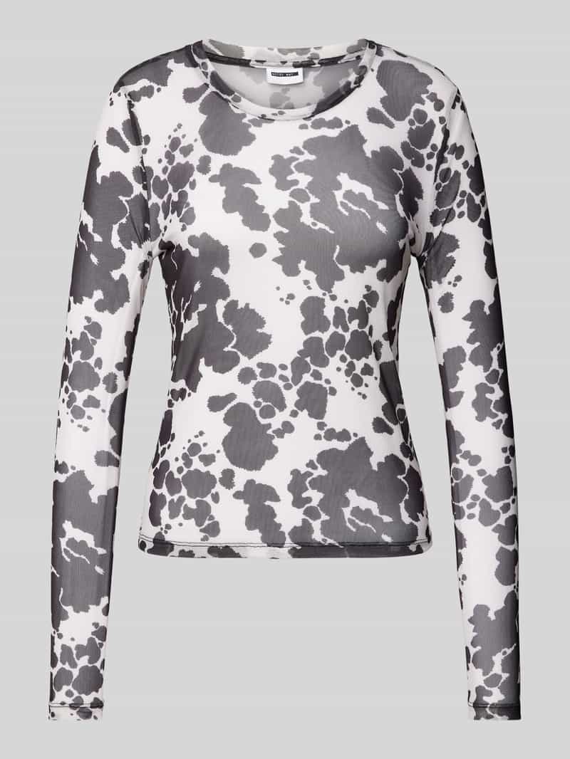 Noisy May Shirt met lange mouwen in semi-transparant design model 'JUDITH'