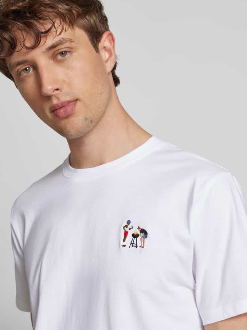Dedicated T-shirt met stitching en ronde hals model 'BBQ'