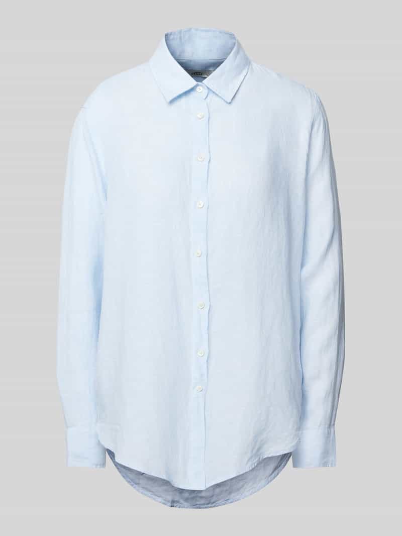 0039 italy Regular fit overhemdblouse van linnen met doorknoopsluiting