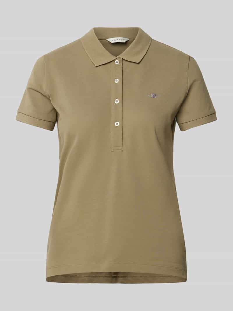 Gant Slim fit poloshirt met labelstitching