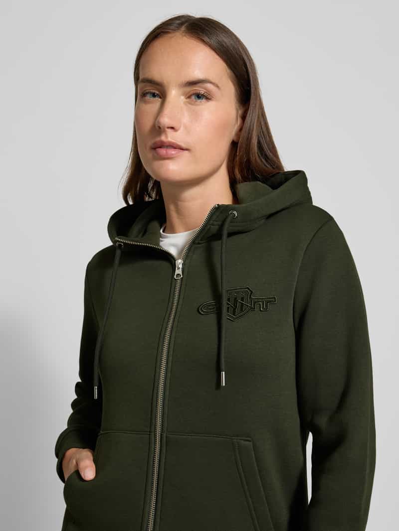 Gant Regular fit sweatjack met tweewegritssluiting