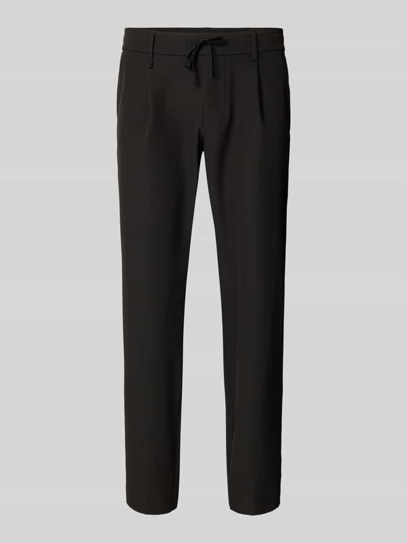 BOSS Green Relaxed fit bandplooibroek met elastische band