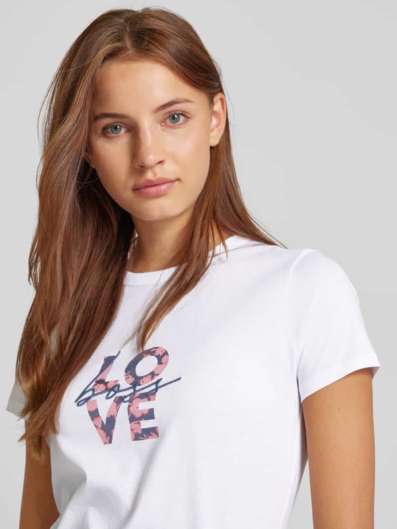 Boss Orange T-shirt met labelstitching model 'ELOGO'