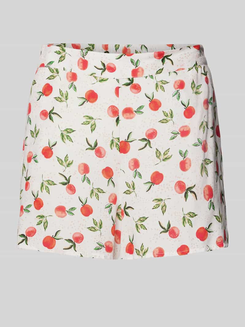 Pieces High waist korte broek van viscose met all-over motief model 'NYA'