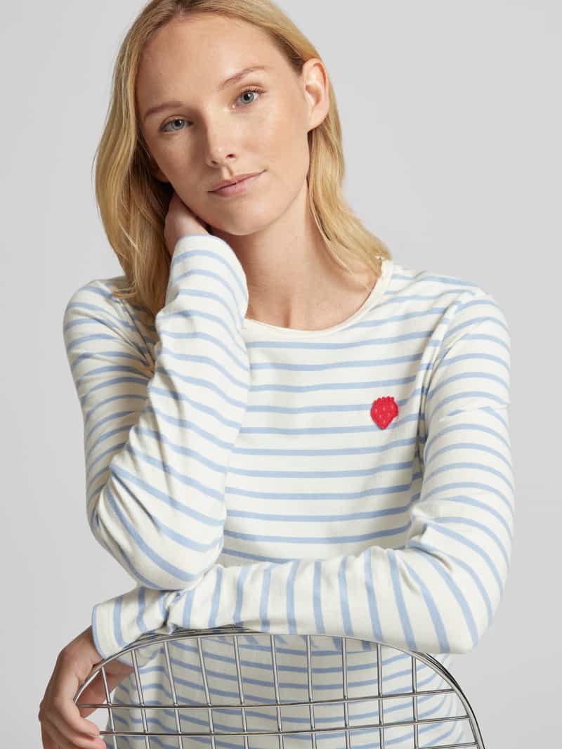 Marc O'Polo Regular fit shirt met lange mouwen van elastische katoenjersey met motiefpatch