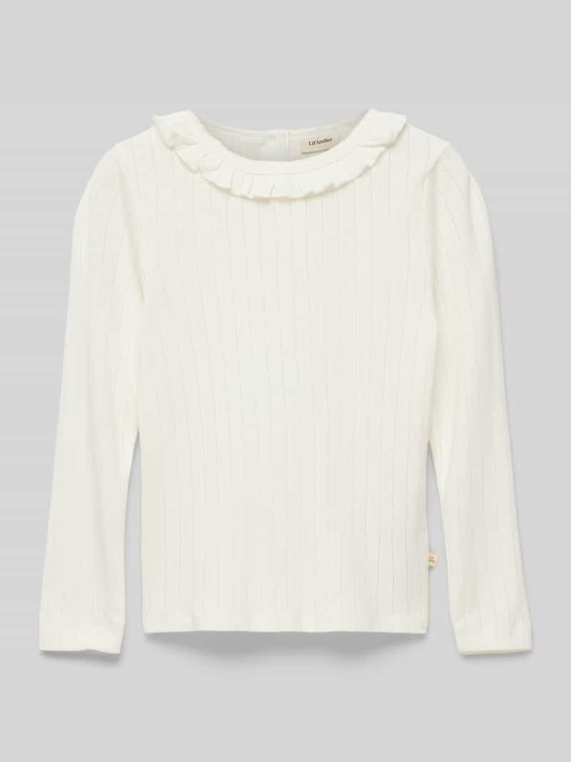 Lil Atelier Shirt met lange mouwen en volantkraag