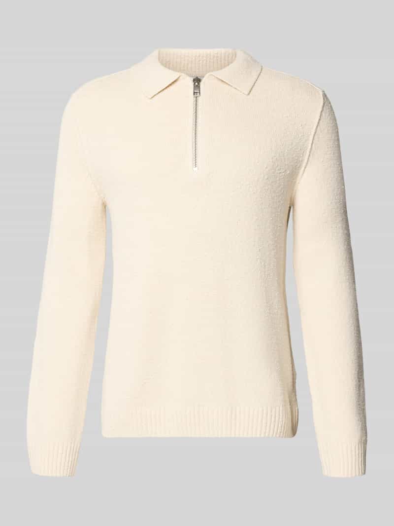 Marc O'Polo DENIM Relaxed fit gebreide pullover in polostijl van katoenmix