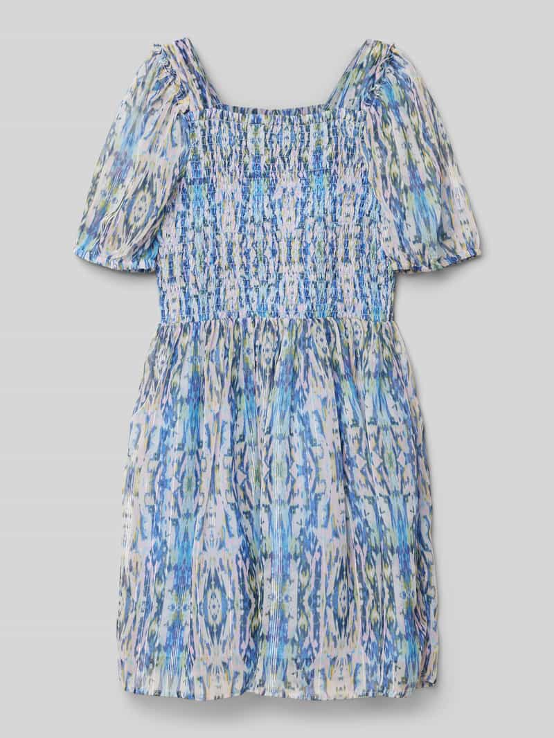 s.Oliver RED LABEL Getailleerde chiffon-jurk met effectgaren en smokdetail