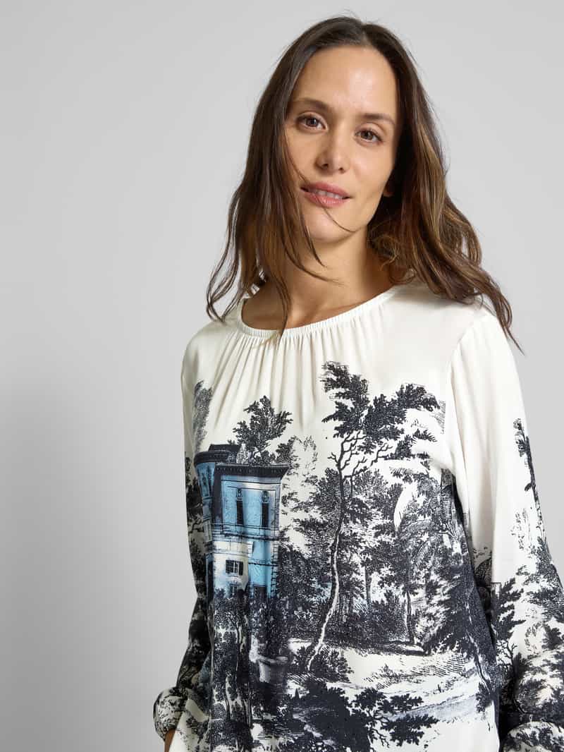 monari Regular fit blouse met ronde hals