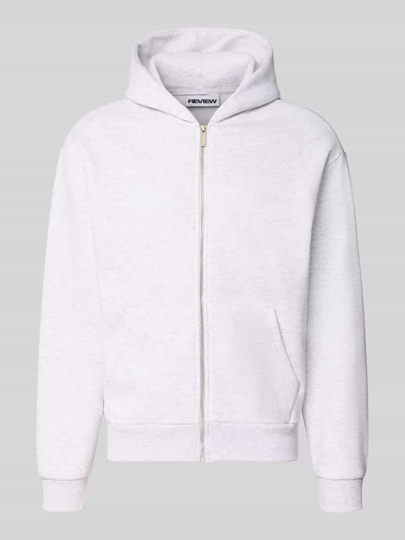REVIEW relaxed fit sweatjack van katoenmix met labeldetail