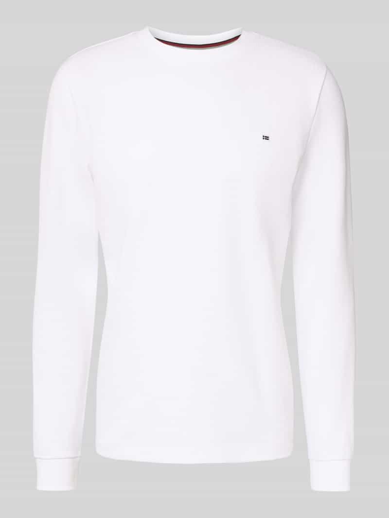 Christian Berg Men Shirt met lange mouwen structuurmotief en ronde hals