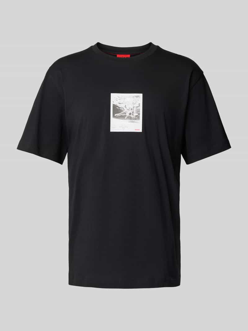 HUGO T-shirt met motiefprint model 'Darthy'