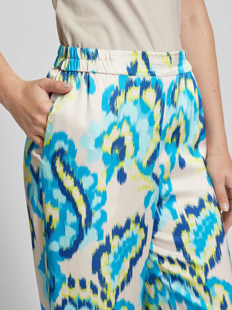 comma Wide fit stoffen broek met elastische band