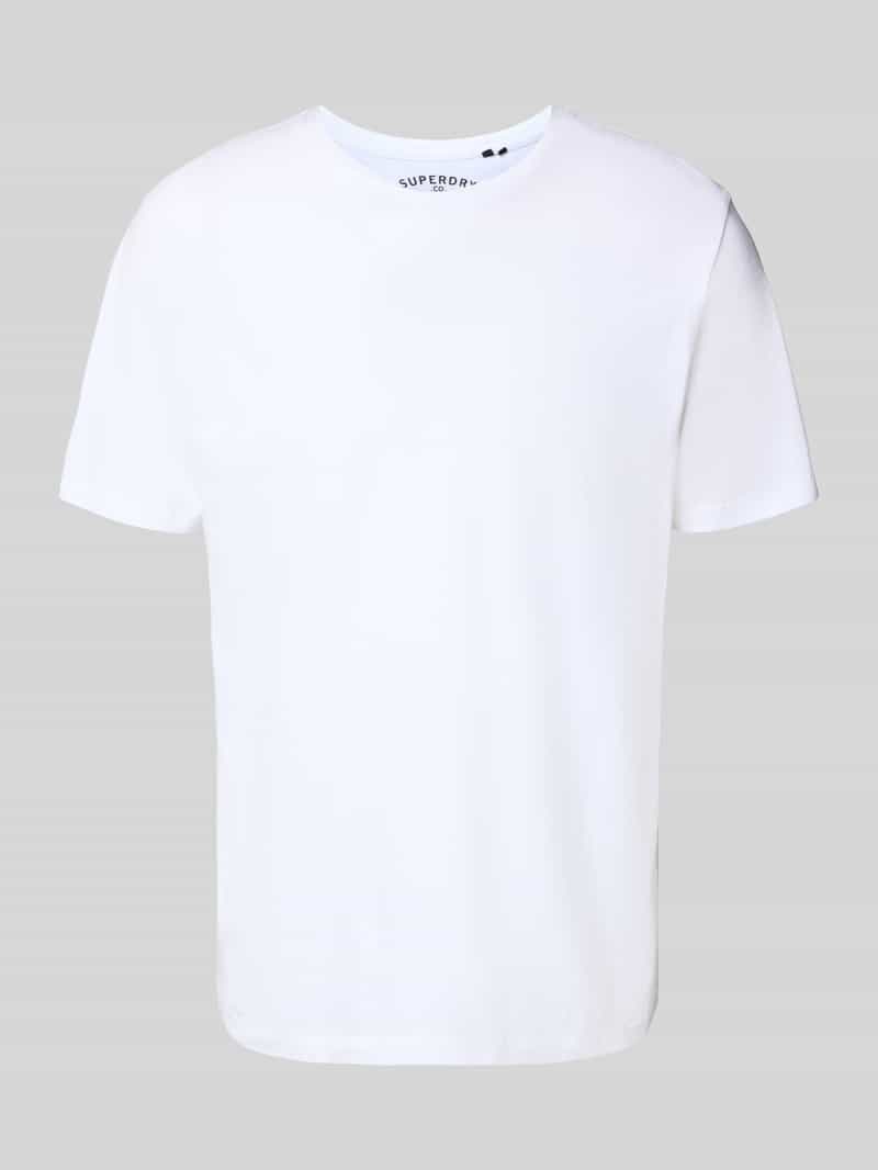 Superdry T-shirt met geribde ronde hals