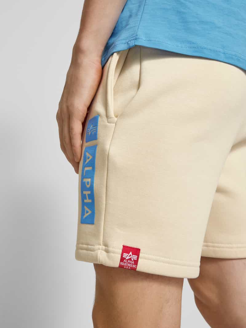 alpha industries Sweatshorts met elastische band en tunnelkoord