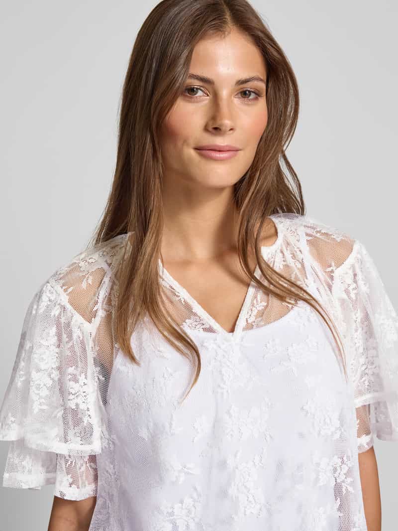 Vero Moda Loose fit T-shirt van kant model 'CELINE'