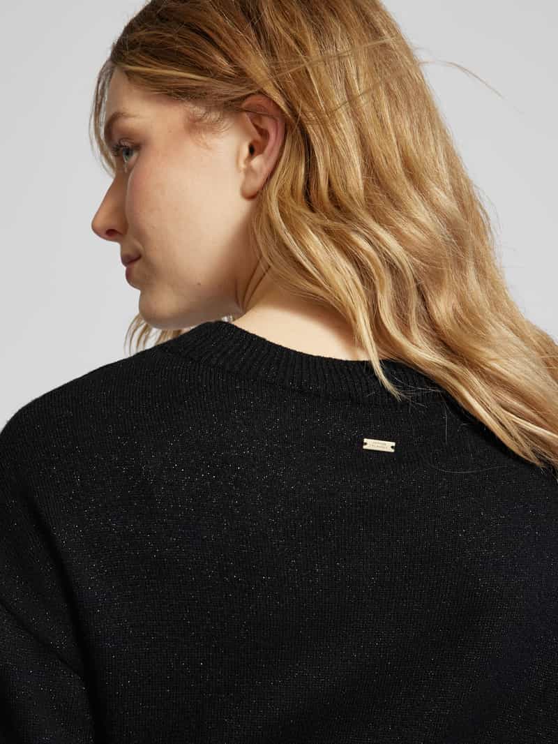 Armani Exchange Knielange gebreide jurk met effectgaren
