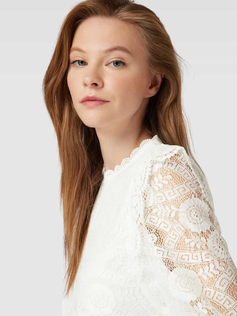 Pieces Kanten blouse met ruches model 'COLLINE'