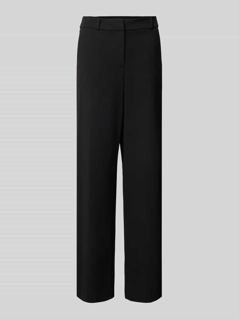 comma Straight leg stoffen broek met riemlussen
