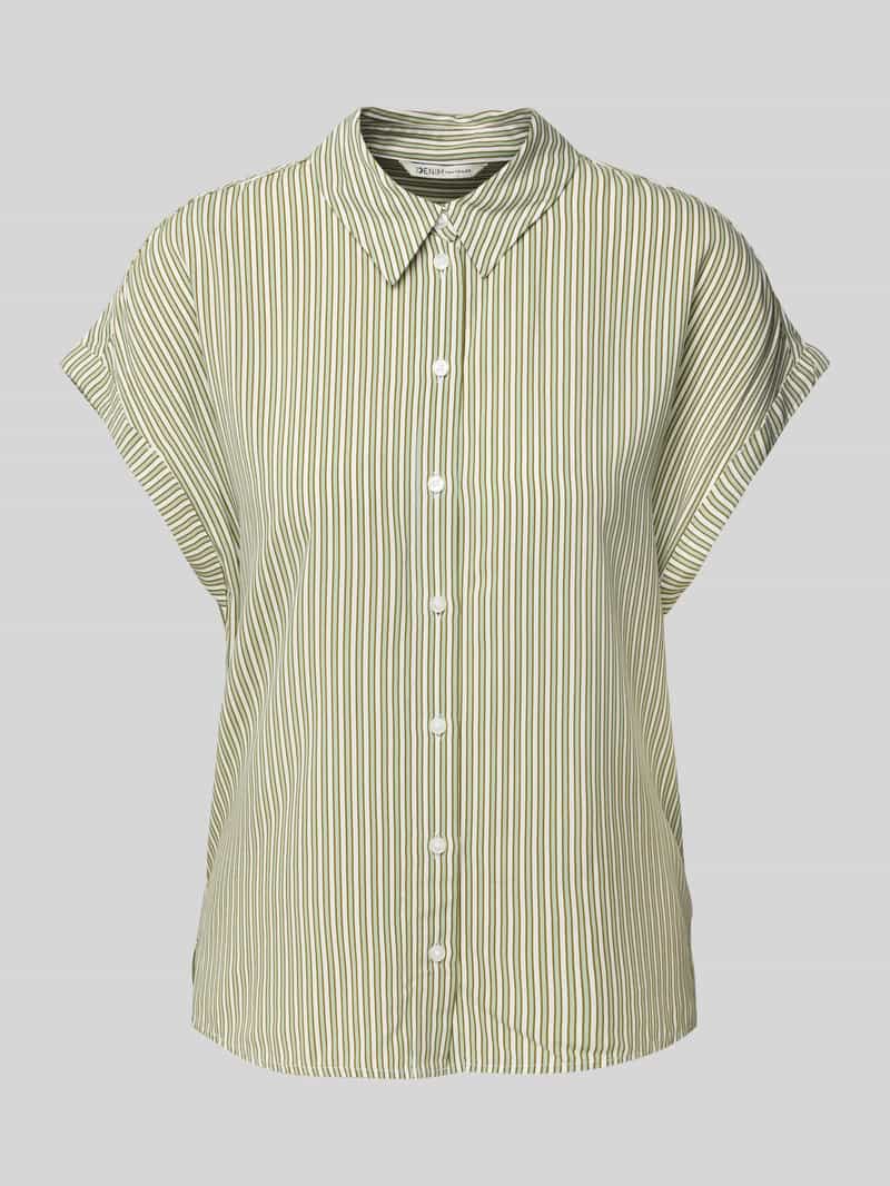 Tom Tailor Denim Loose fit blouse met korte mouwen van pure viscose