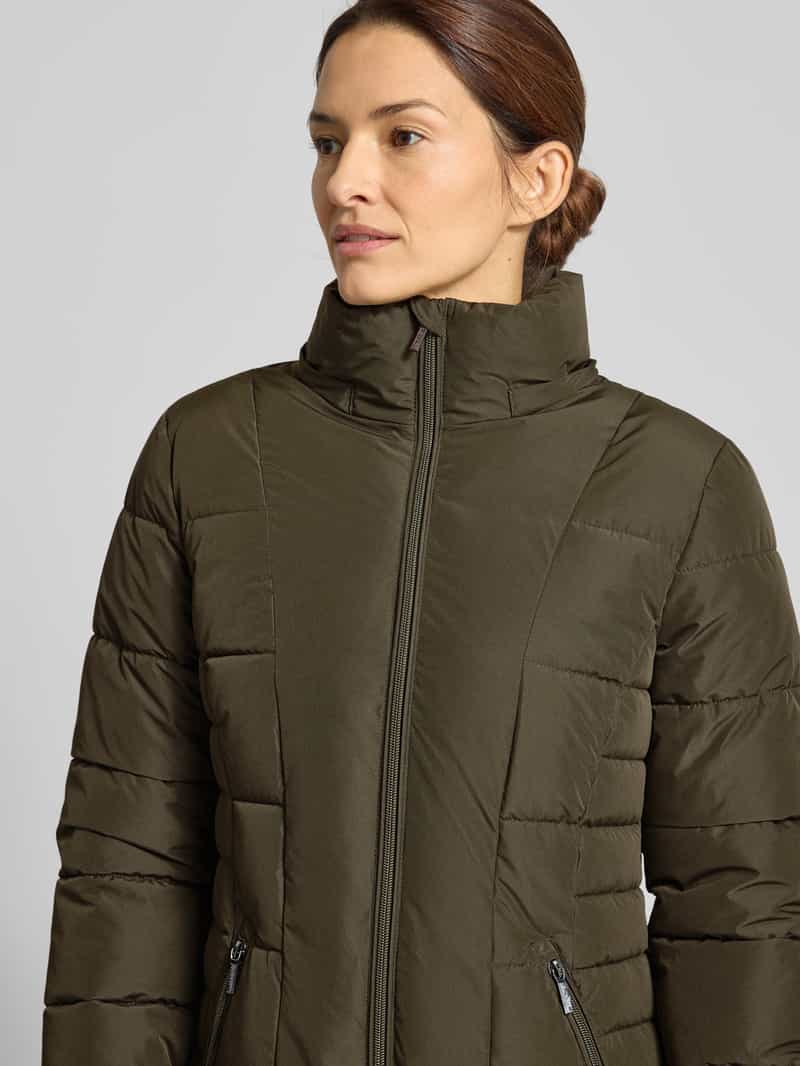 Jake*s Collection Lange gewatteerde jas met tweewegritssluiting